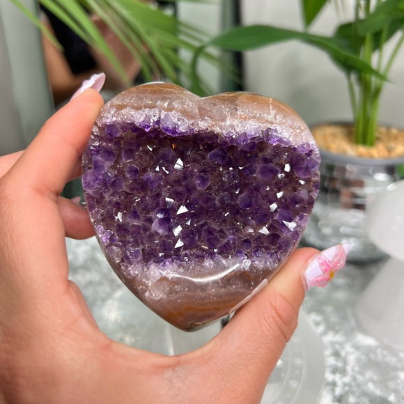 Amethyst Agate Heart- AAH1 - Picture 4 of 7